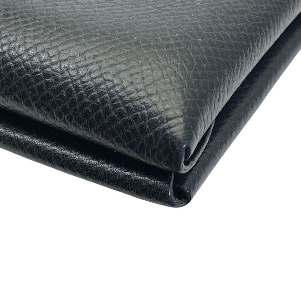 Hermes Calvi Duo Coin Purse Card Case Bifold Leather Black Practical — view 3