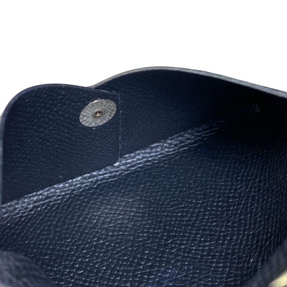 Hermes Calvi Duo Coin Purse Card Case Bifold Leather Black Practical — view 7
