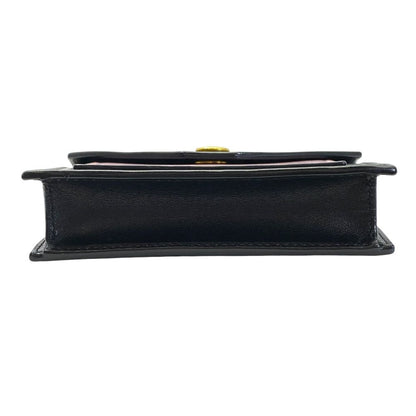 Celine Trifolded Card Case Holder Business Leather Black Pink Practical — view 5