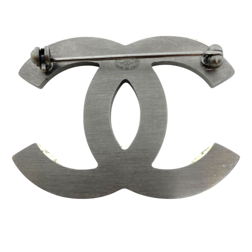 Chanel CC Logo Brooch Rhinestone Silver 07 Gorgeous — view 2