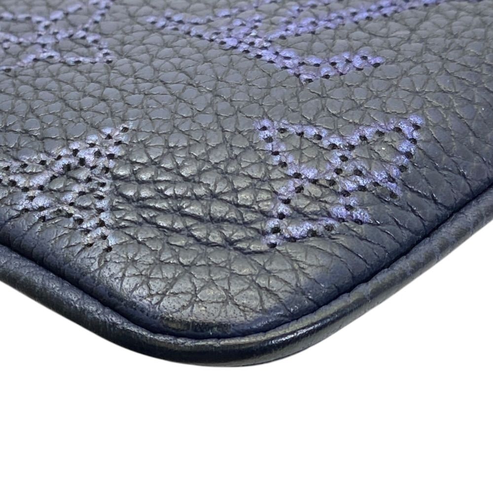 Louis Vuitton Pochette Cles Monogram Mahina Coin Case Pouch Card Leather Navy — view 4