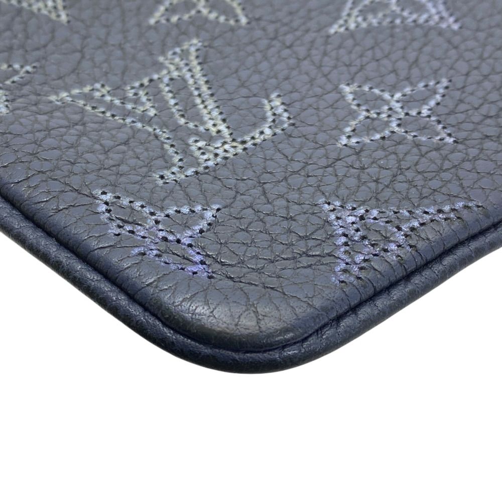 Louis Vuitton Pochette Cles Monogram Mahina Coin Case Pouch Card Leather Navy — view 3