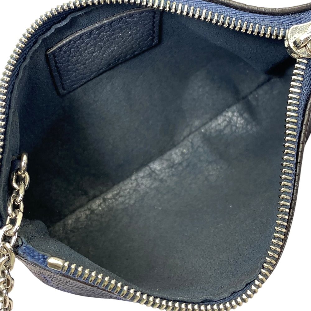 Louis Vuitton Pochette Cles Monogram Mahina Coin Case Pouch Card Leather Navy — view 7