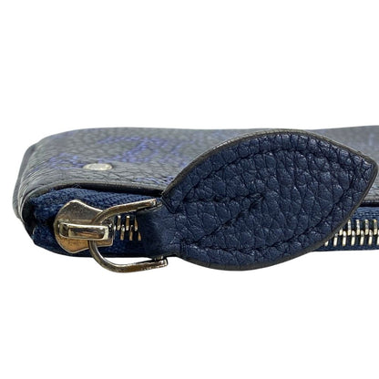 Louis Vuitton Pochette Cles Monogram Mahina Coin Case Pouch Card Leather Navy — view 5