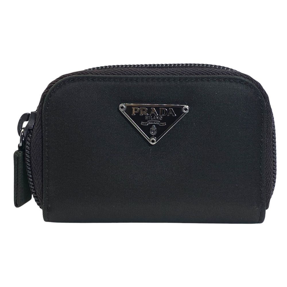 Prada 6 Row Key Case Zip Around Triangle Logo Saffiano Leather Brown Practical