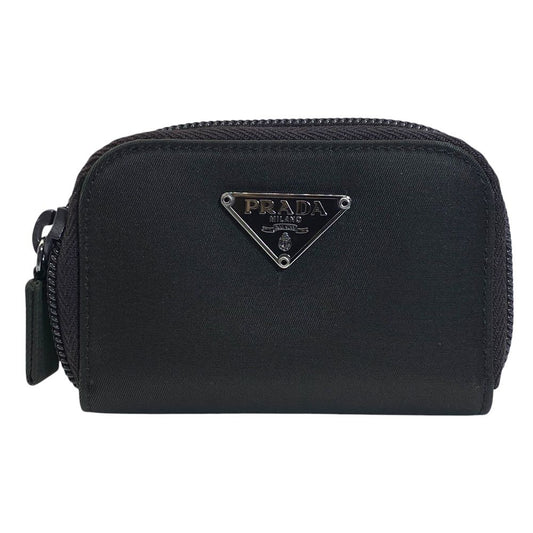 Prada 6 Row Key Case Zip Around Triangle Logo Saffiano Leather Brown Practical