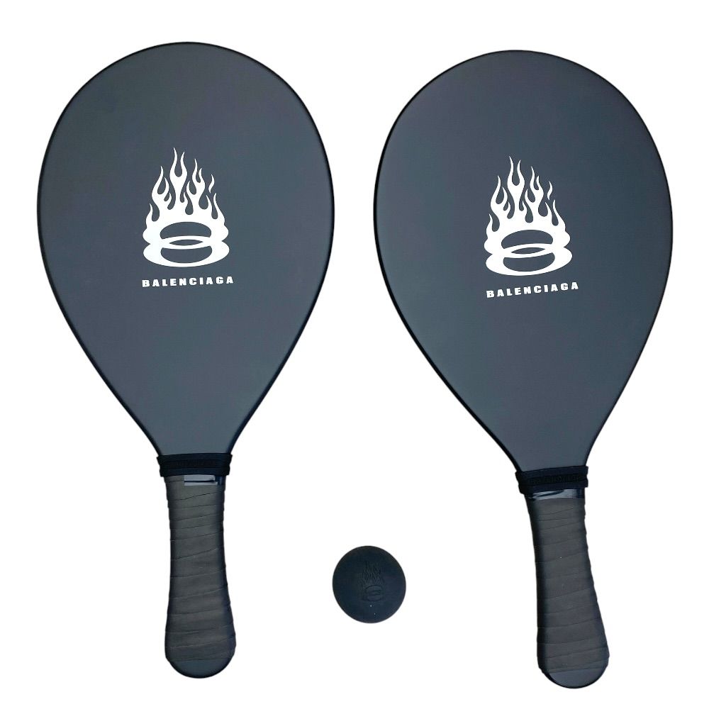 Balenciaga Beach Racket Tennis Paddle Set with Ball Resin Black Leisure Outdoor
