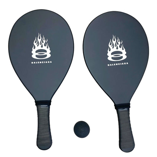 Balenciaga Beach Racket Tennis Paddle Set with Ball Resin Black Leisure Outdoor
