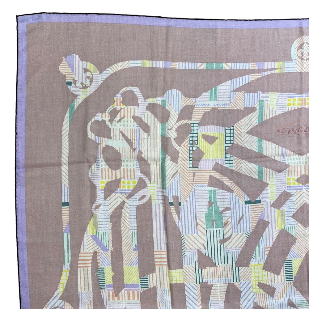 Hermes Carre 140 Cavalcadour Scarf Large Shawl Horse Tackle Boxed Cashmere Silk — view 5