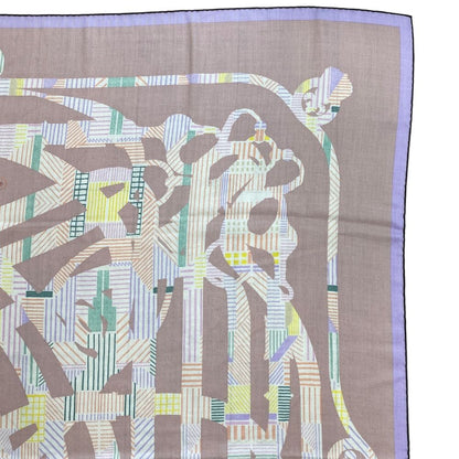 Hermes Carre 140 Cavalcadour Scarf Large Shawl Horse Tackle Boxed Cashmere Silk — view 3