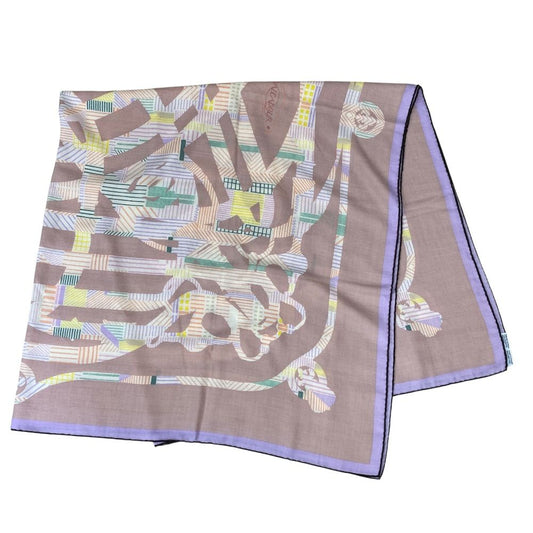 Hermes Carre 140 Cavalcadour Scarf Large Shawl Horse Tackle Boxed Cashmere Silk