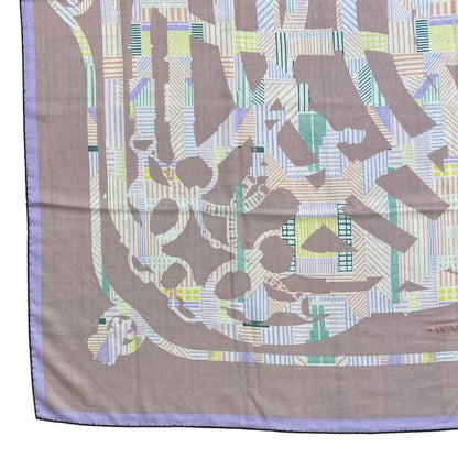 Hermes Carre 140 Cavalcadour Scarf Large Shawl Horse Tackle Boxed Cashmere Silk — view 6
