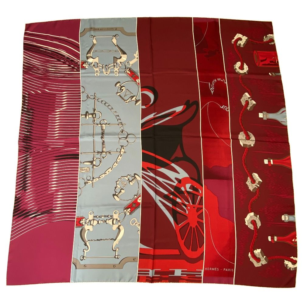 Hermes Carre 140 Caleche Mors Et Bouteilles Chemistry and Bottle Juan Scarf — view 2