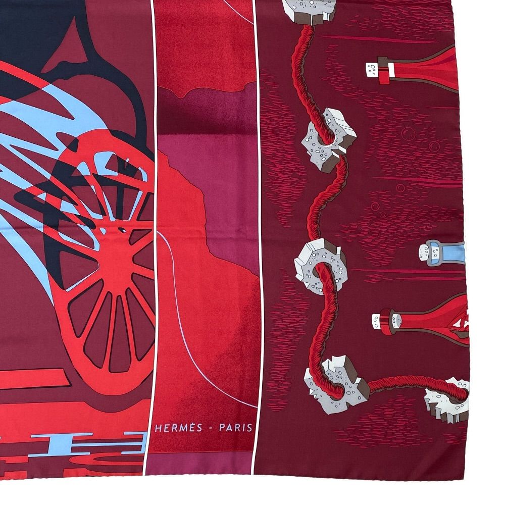 Hermes Carre 140 Caleche Mors Et Bouteilles Chemistry and Bottle Juan Scarf — view 4