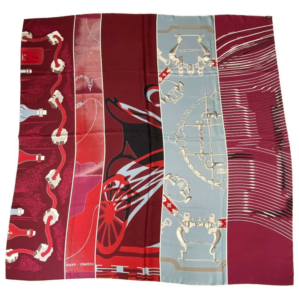 Hermes Carre 140 Caleche Mors Et Bouteilles Chemistry and Bottle Juan Scarf — view 7