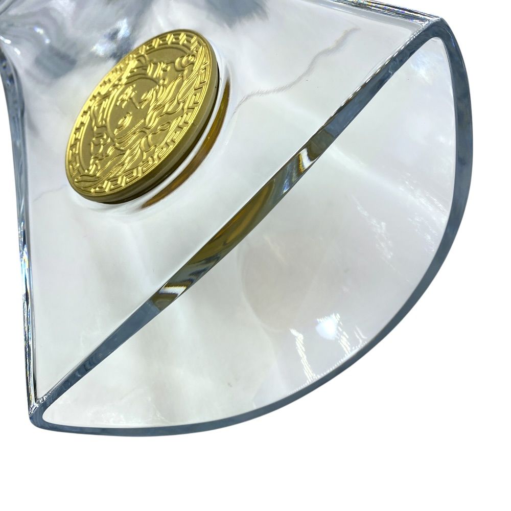 Versace Rosenthal Madness Flower Base Vase Medusa Gold Medallion Crystal Clear — view 8