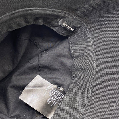 Balenciaga Logo Embroidery Bucket Hat Distressed Black Cotton Mode — view 6