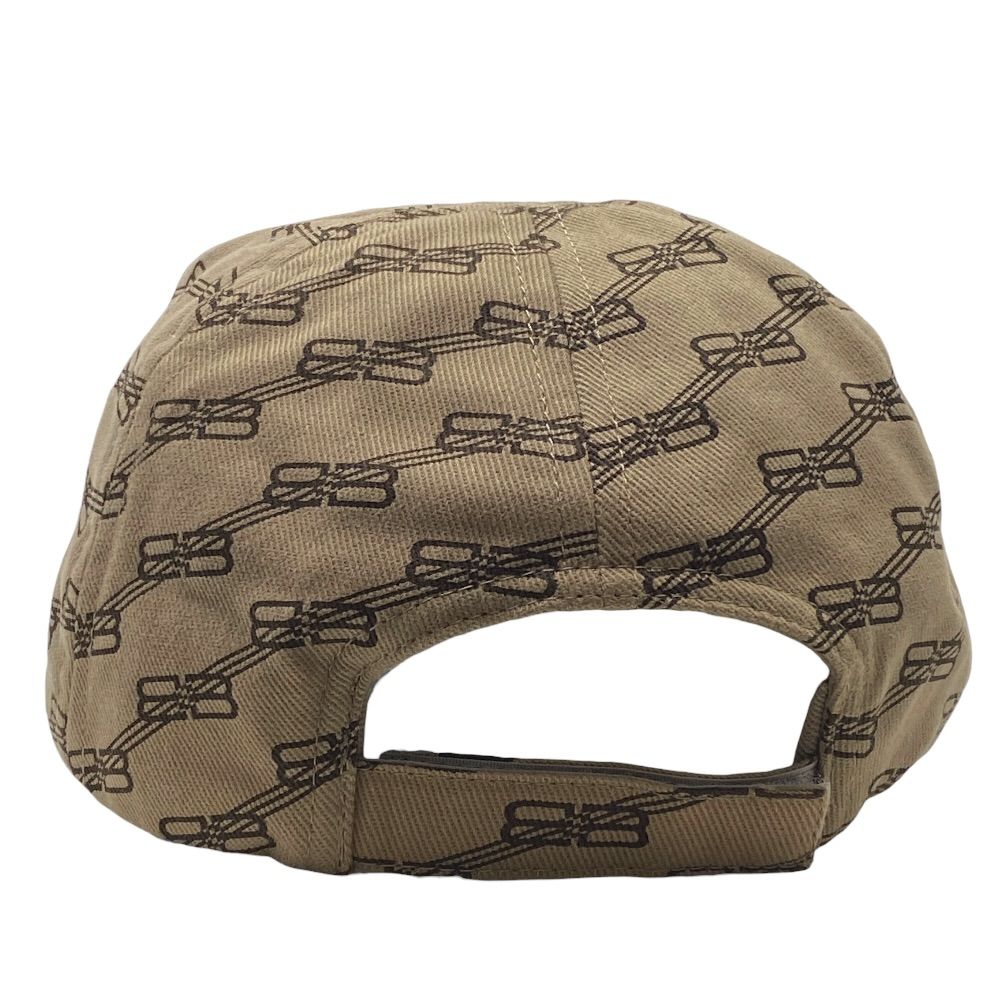 Balenciaga Logo Monogram Cap Hat BB Beige Brown Cotton Mode — view 3