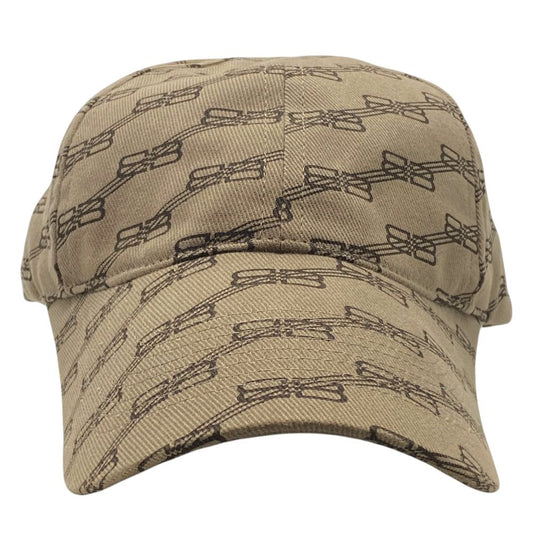 Balenciaga Logo Monogram Cap Hat BB Beige Brown Cotton Mode