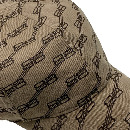 Balenciaga Logo Monogram Cap Hat BB Beige Brown Cotton Mode — view 5