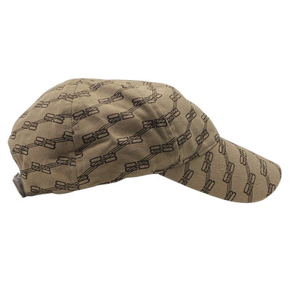 Balenciaga Logo Monogram Cap Hat BB Beige Brown Cotton Mode — view 4
