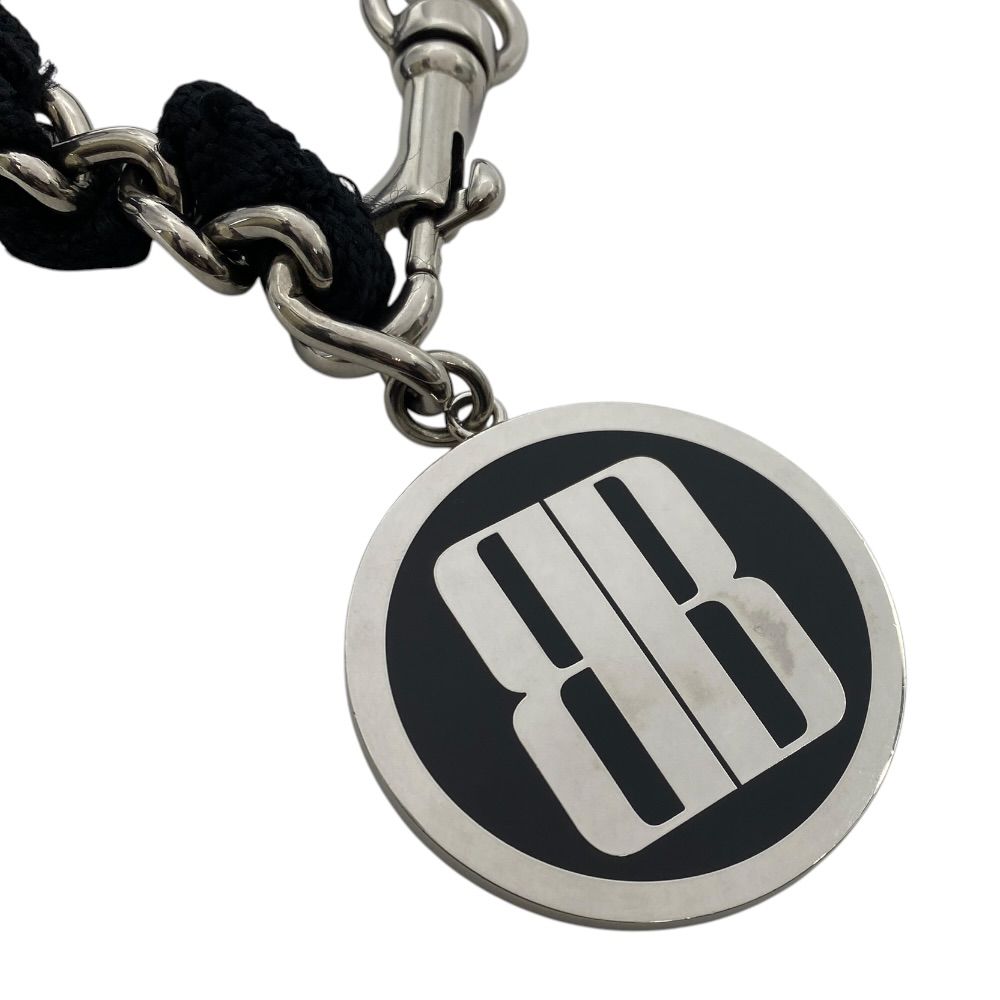 Balenciaga Nano Lace Choker Pendant BB Logo Charm Black Silver Mode — view 3