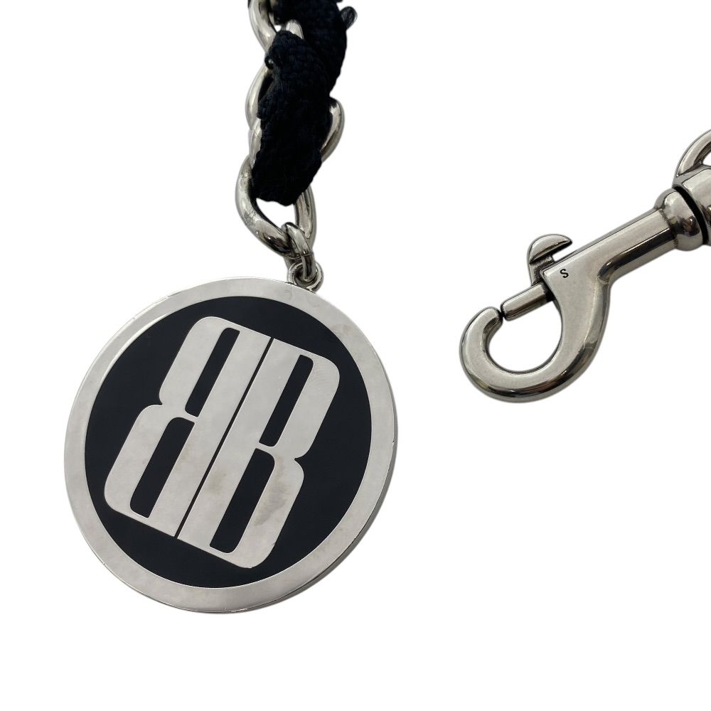 Balenciaga Nano Lace Choker Pendant BB Logo Charm Black Silver Mode — view 7