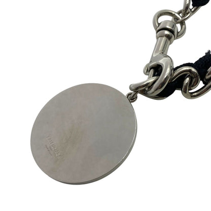 Balenciaga Nano Lace Choker Pendant BB Logo Charm Black Silver Mode — view 6