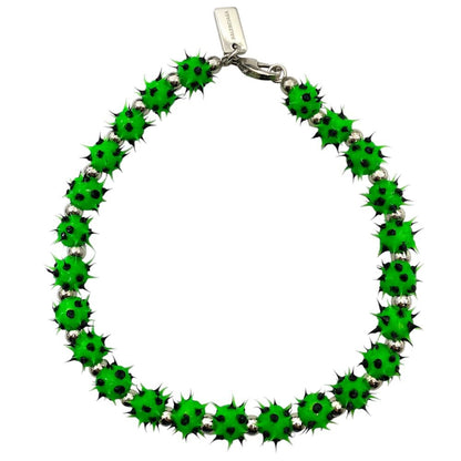 Balenciaga Malibu Silicone Choker Pendant Green Black Silver Mode