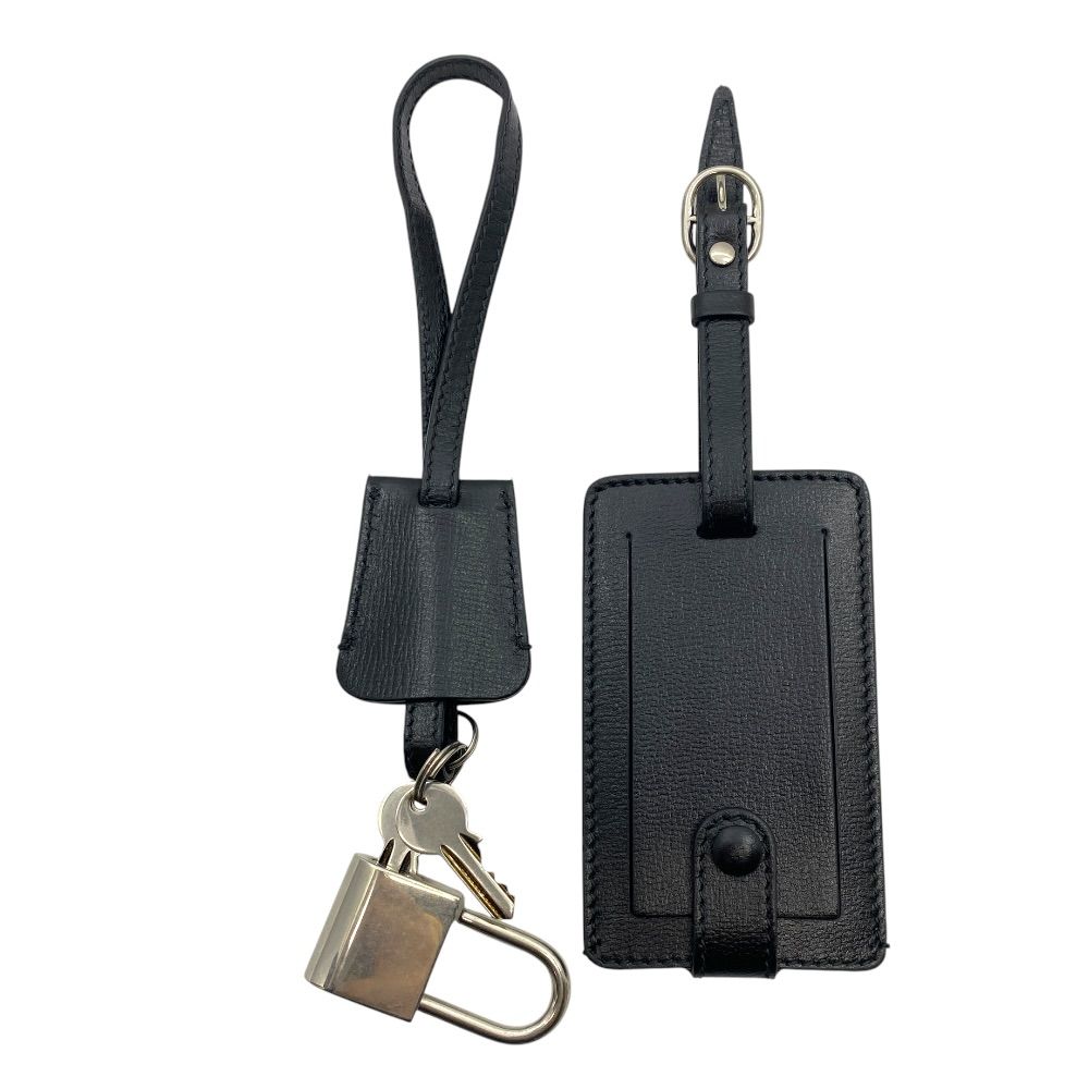 Gucci Bag 3 Piece Set Name Tag Strap Key Cadena Clochette Black Silver Metal — view 2