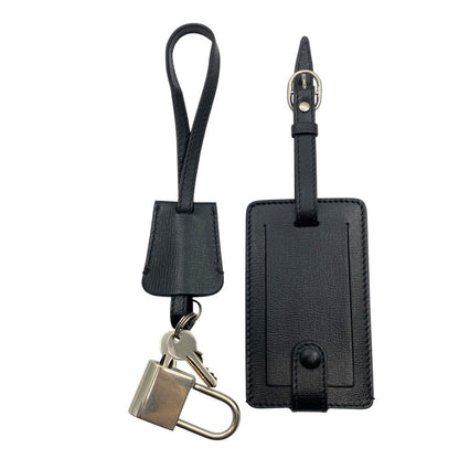 Gucci Bag 3 Piece Set Name Tag Strap Key Cadena Clochette Black Silver Metal — view 2