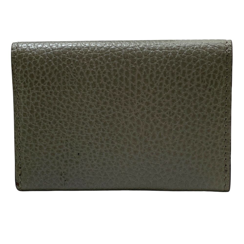 Gucci Card Case Business Holder Bifold Logo Gray Leather Practical — view 2