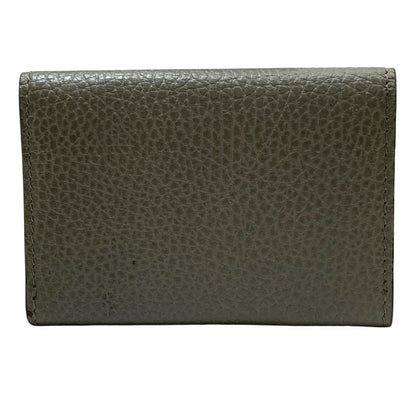 Gucci Card Case Business Holder Bifold Logo Gray Leather Practical — view 2