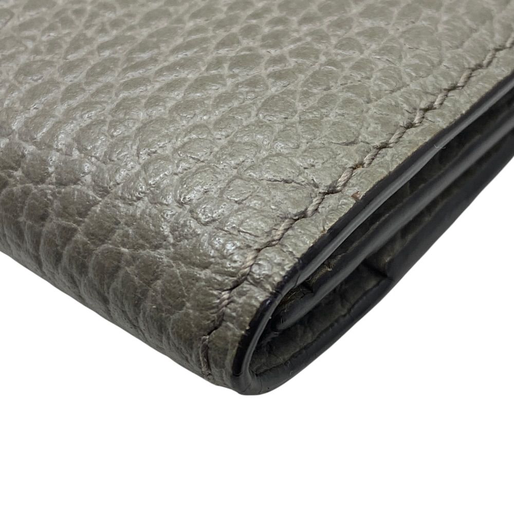 Gucci Card Case Business Holder Bifold Logo Gray Leather Practical — view 4