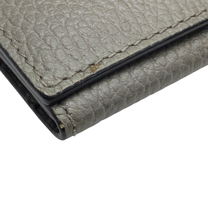 Gucci Card Case Business Holder Bifold Logo Gray Leather Practical — view 3
