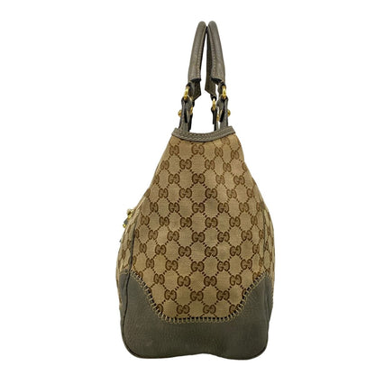 Gucci Handbag New Peram Dark Brown Beige Gray Leather — view 4