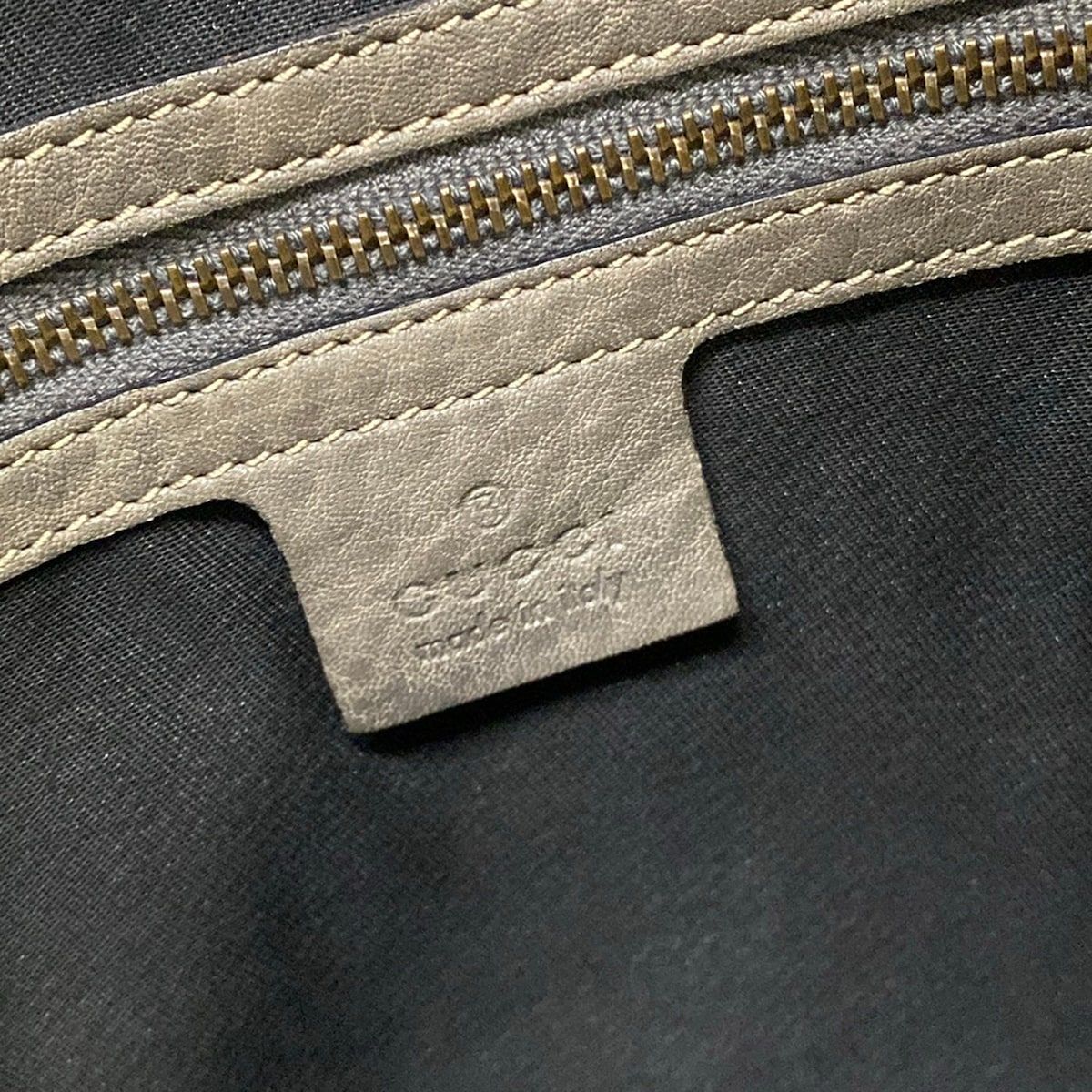 Gucci Handbag New Peram Dark Brown Beige Gray Leather — view 8