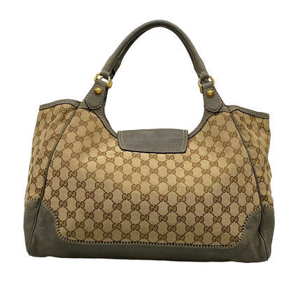 Gucci Handbag New Peram Dark Brown Beige Gray Leather — view 3