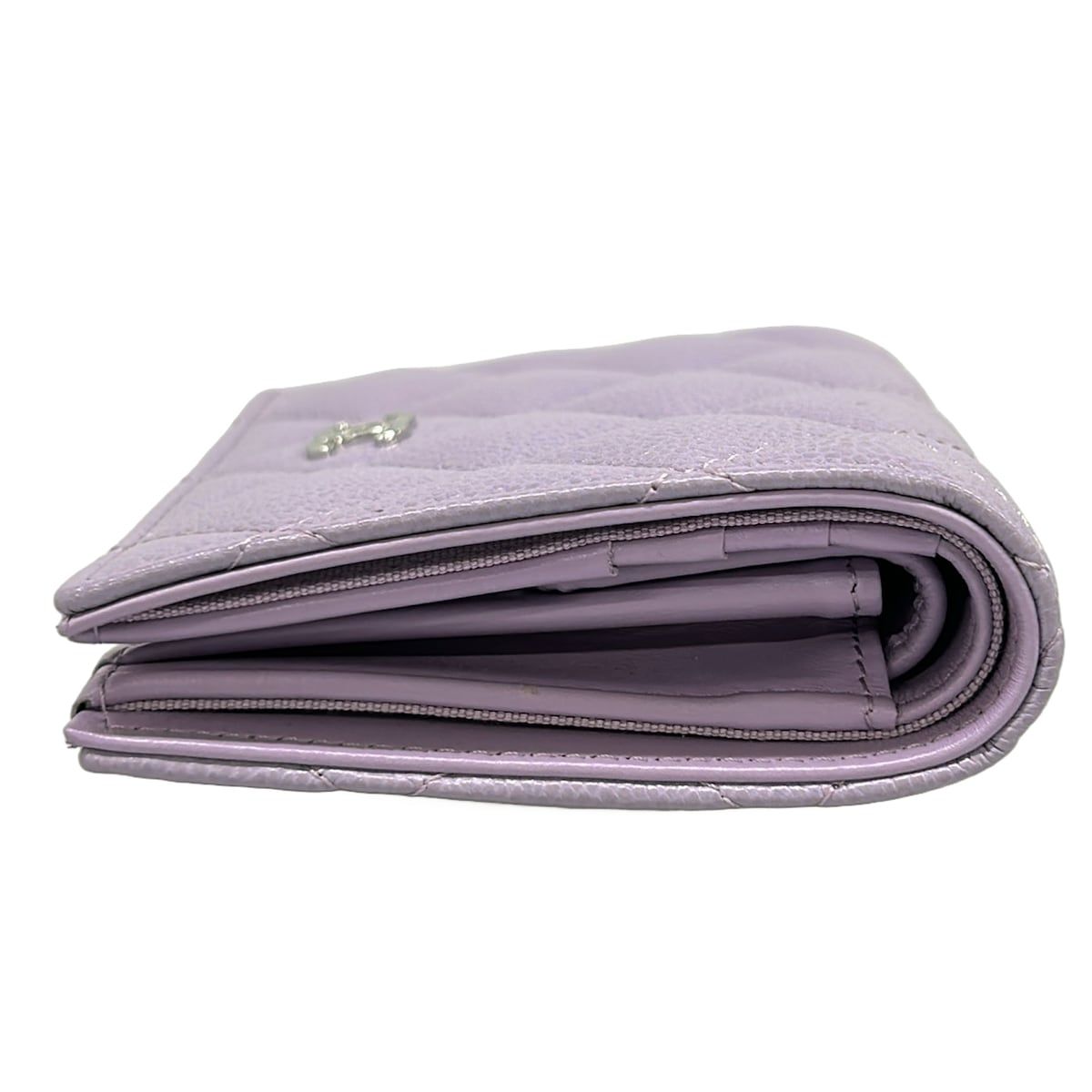Chanel Bifold Wallet Quilted Light Purple Silver — view 8