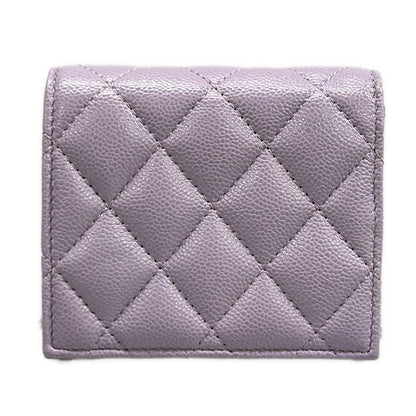 Chanel Bifold Wallet Quilted Light Purple Silver — view 2