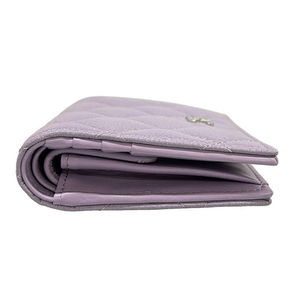 Chanel Bifold Wallet Quilted Light Purple Silver — view 9