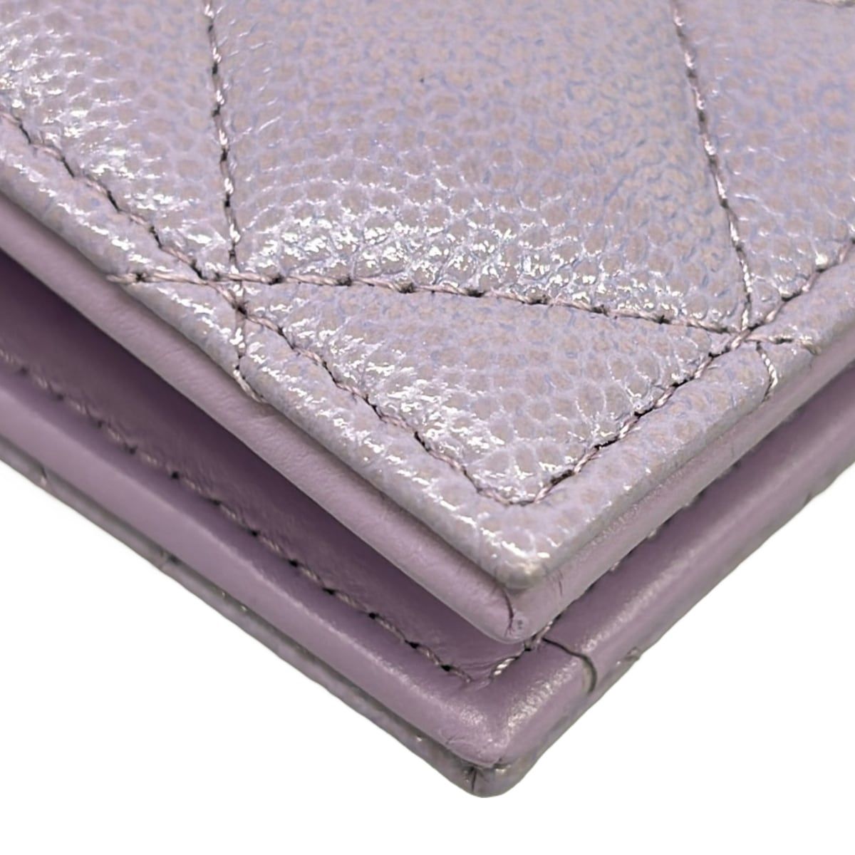 Chanel Bifold Wallet Quilted Light Purple Silver — view 6