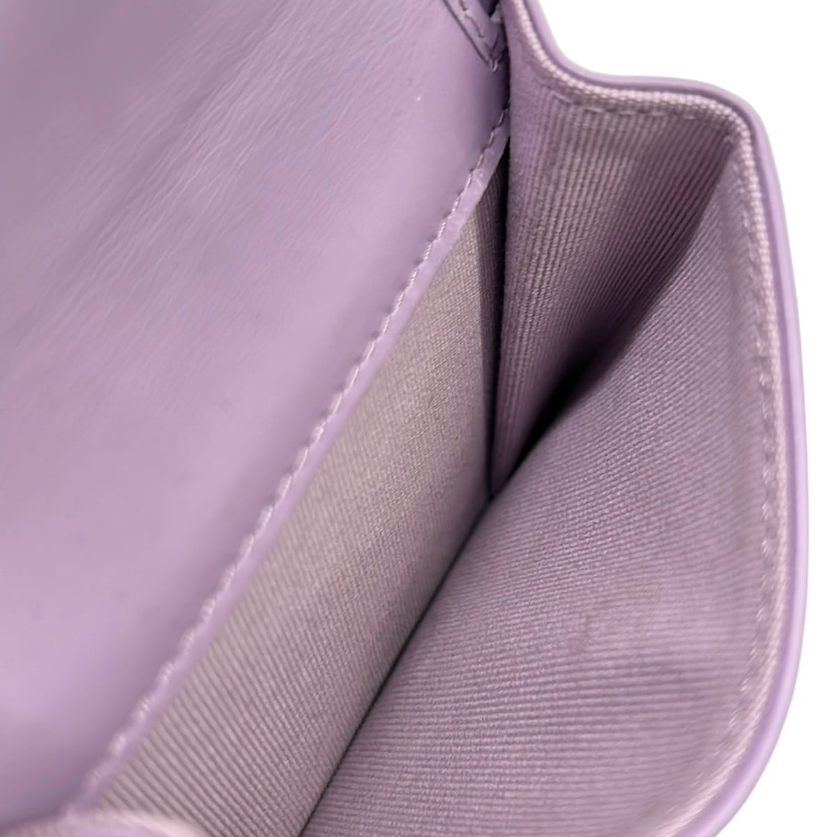 Chanel Bifold Wallet Quilted Light Purple Silver — view 4