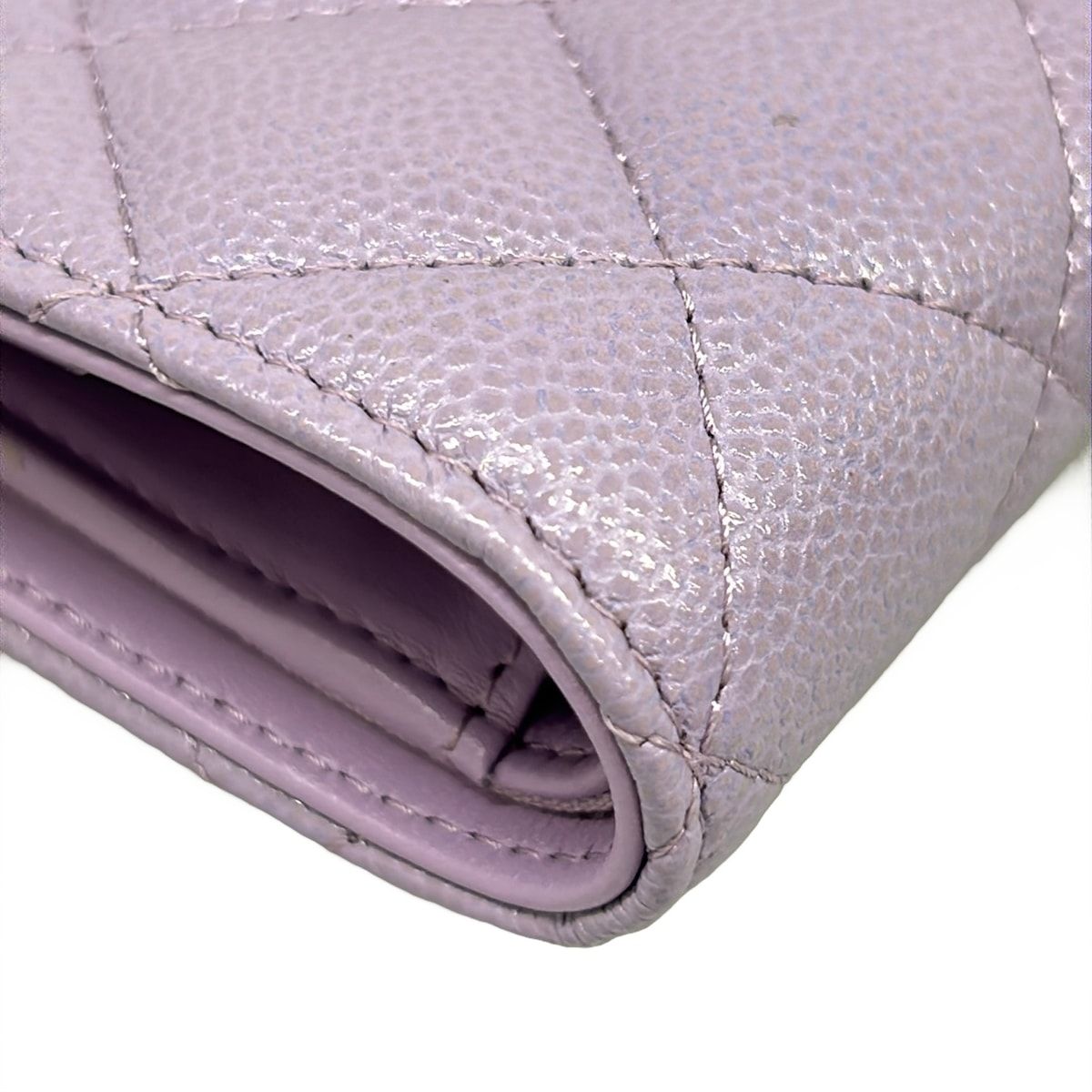 Chanel Bifold Wallet Quilted Light Purple Silver — view 7