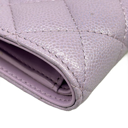 Chanel Bifold Wallet Quilted Light Purple Silver — view 7