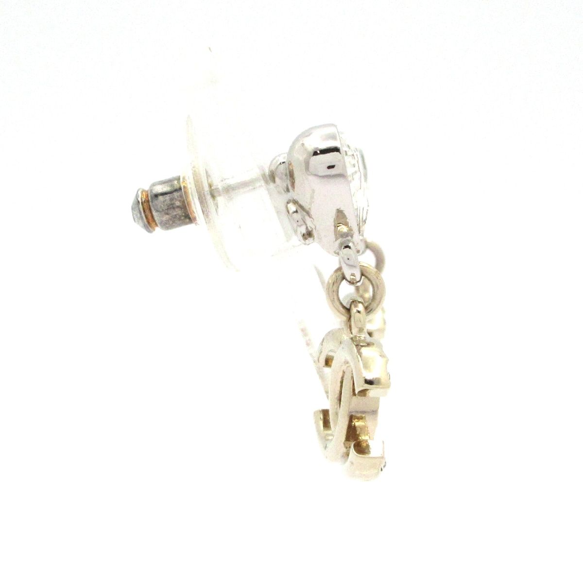 Chanel Earrings Silver Gold CC Logo — view 2