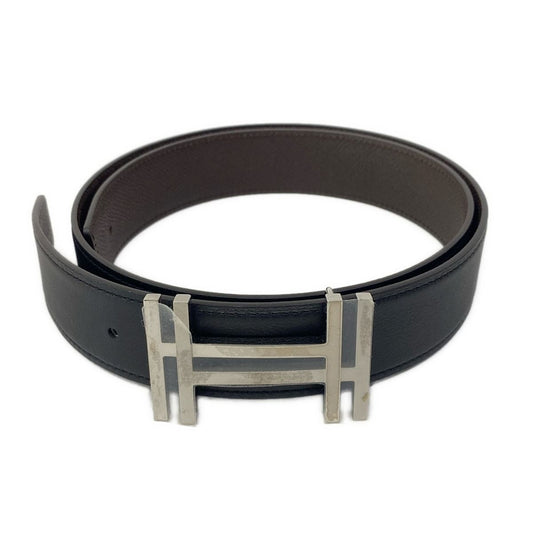 Hermes Belt 80 O Carre Noir Chocolat Silver