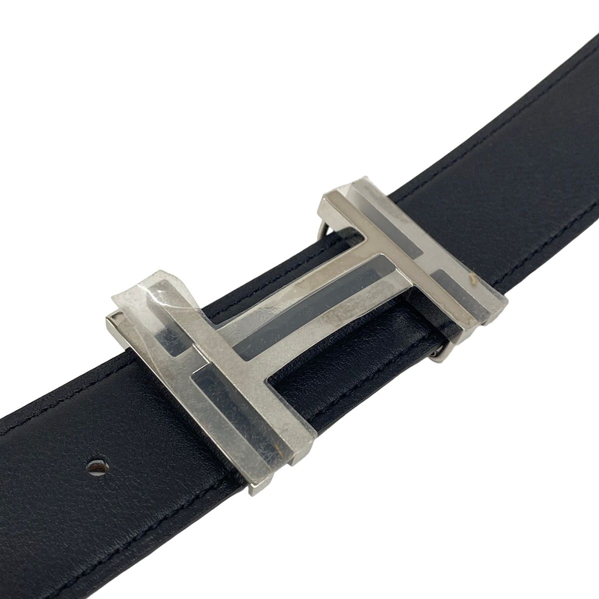 Hermes Belt 80 O Carre Noir Chocolat Silver — view 3