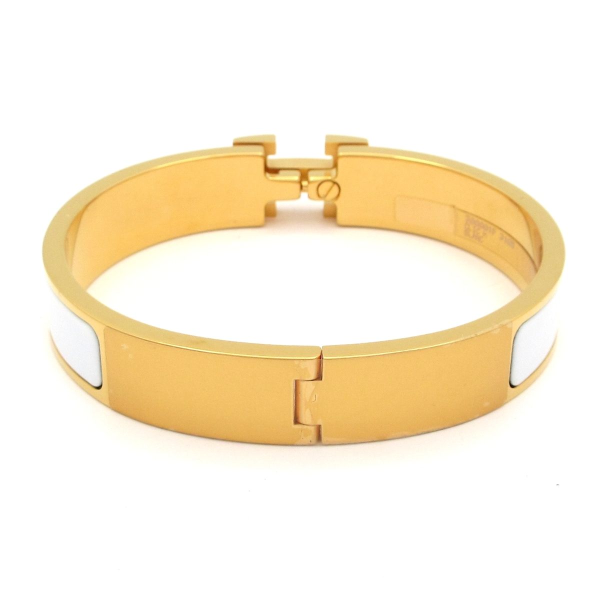 Hermes Bangle Click Gold White Bracelet — view 3