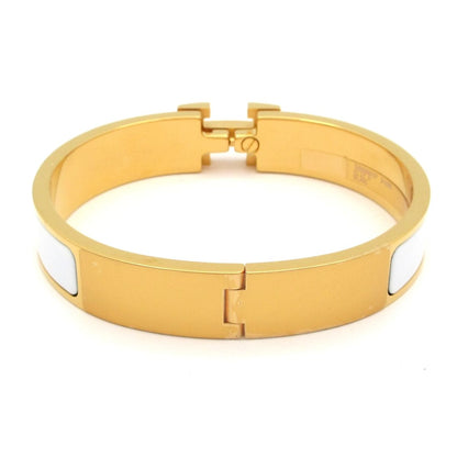 Hermes Bangle Click Gold White Bracelet — view 3